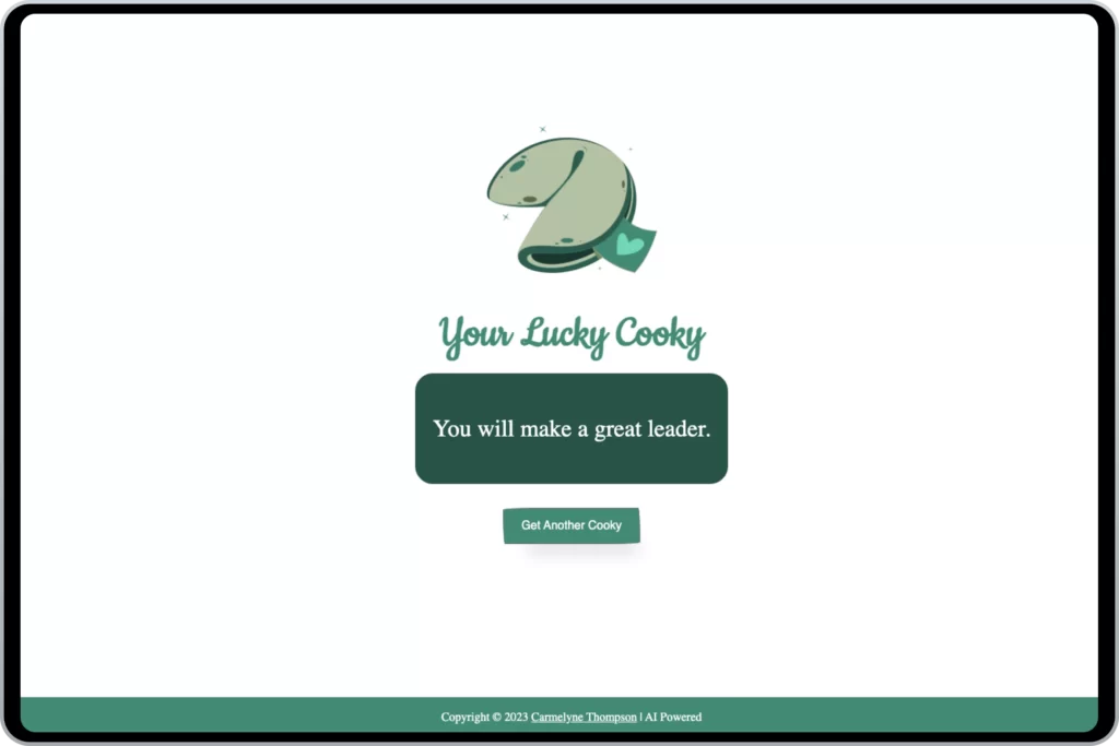 Lucky Cookie powered by ChatGPT API