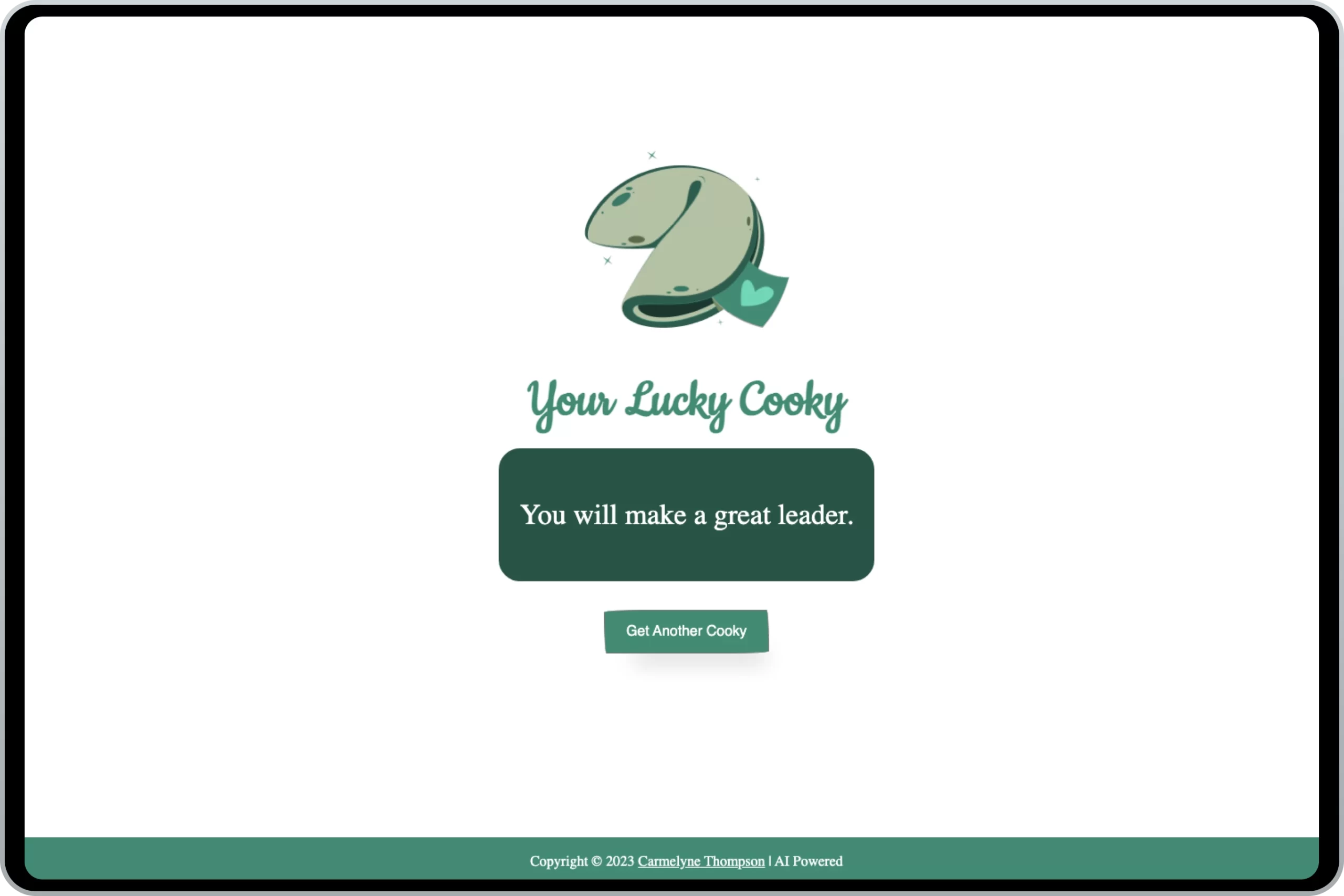 Lucky Cookie powered by ChatGPT API